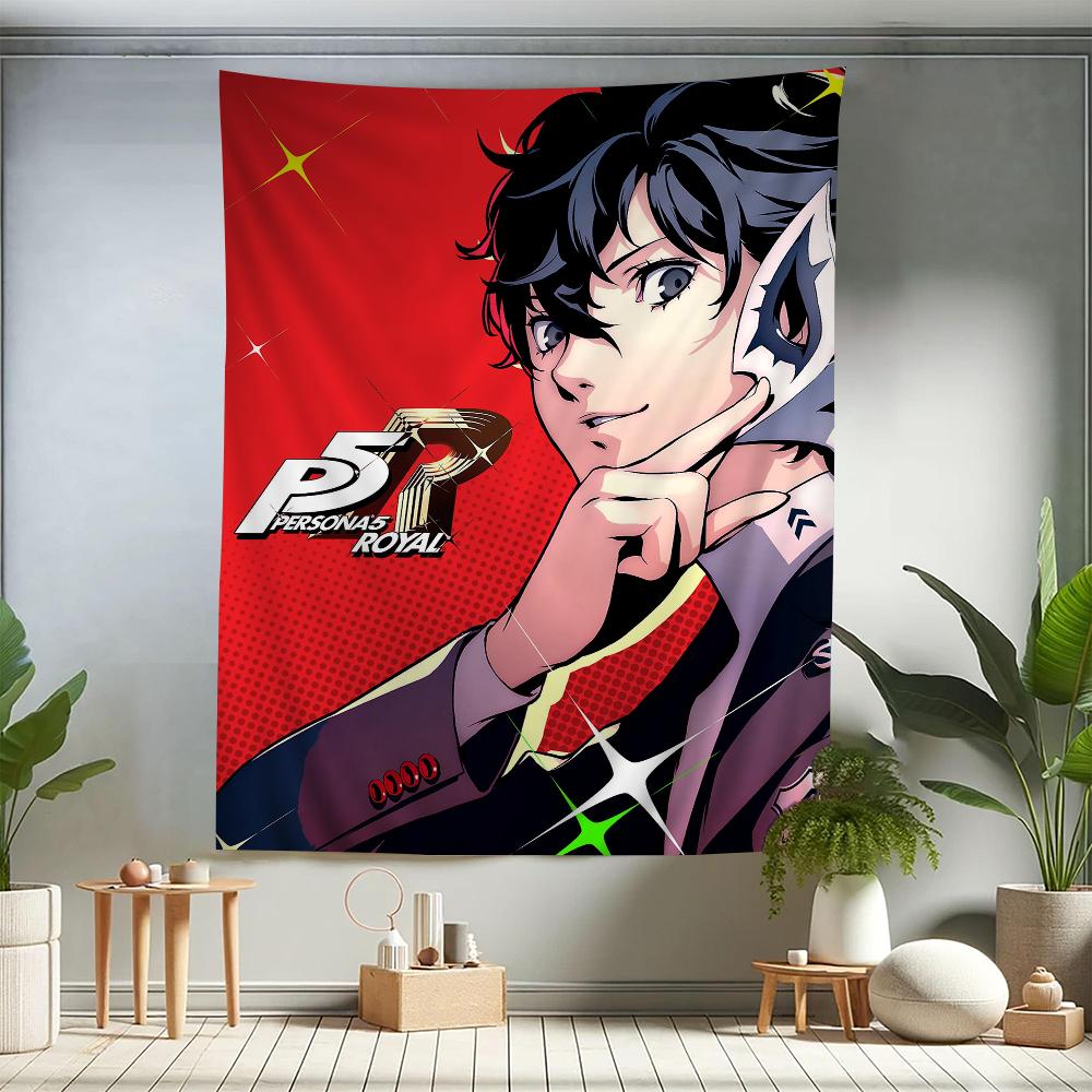 

Persona 5 Dorm Tapestry Tarot Hippie Wall Rugs Wall Hanging Sheets Anime Tapestry for Dorm Rental House Decor 74x94cm(29x37in)