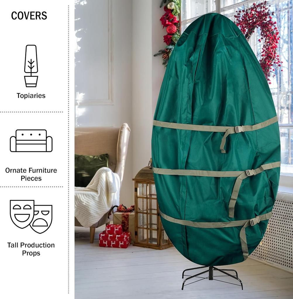 Upright Christmas Tree Storage Bag, Fits Up To 9 Ft Tall Artificial Tree,210D Oxford Cloth Xmas Bag with Buckle Straps and Cinch
