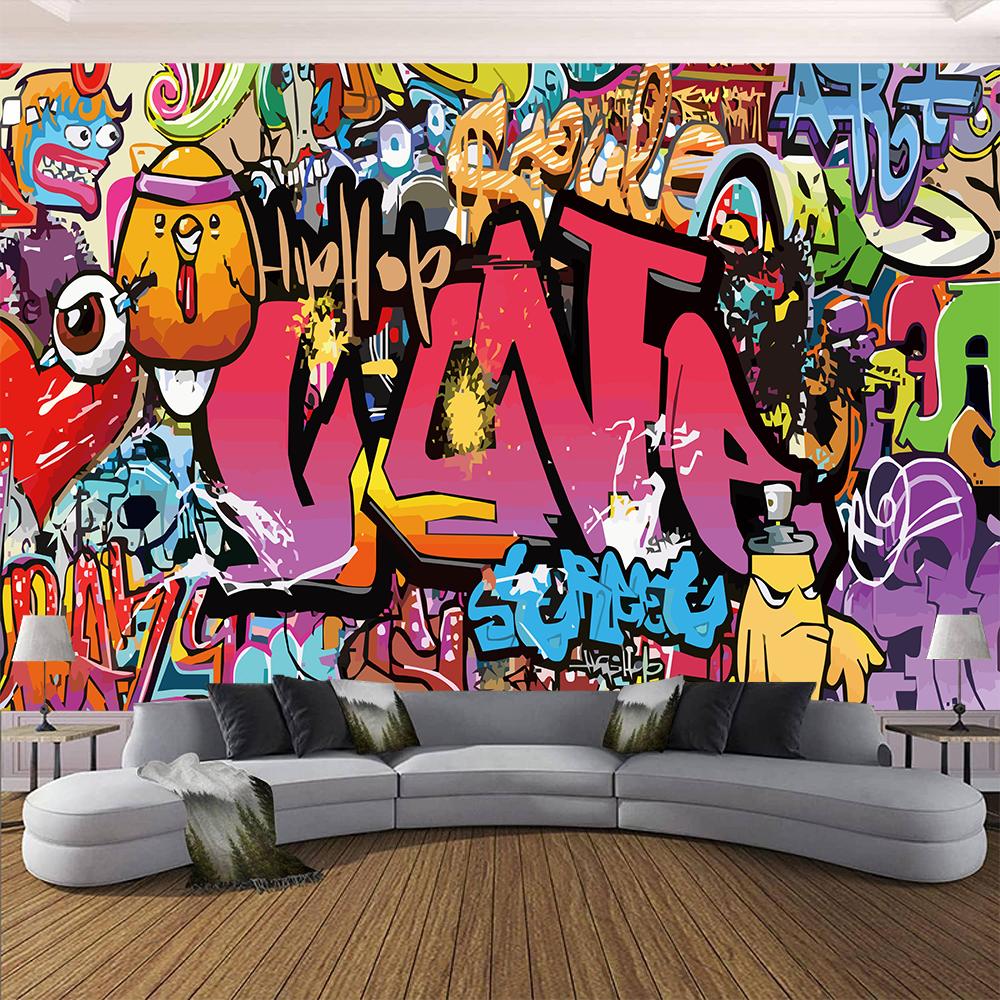 3d Creative Graffiti Wall Mural Cool Graffiti Wallpaper Bedroom Living Room Sports Gym Graffiti Wall Paper