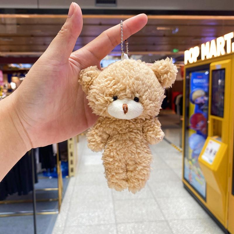 Plush Teddy Bear Keychain With Silver And Gold Key Rings For Bag Charm Collectors