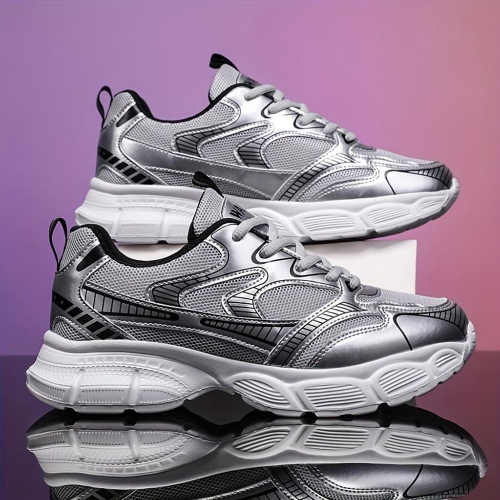 Men's Casual Sports Shoes, Breathable Mesh Sports Shoes, Lace Up Low Cut Shoes for Outdoor Activities, Comfortable Shoes for All Seasons, Dad Shoes