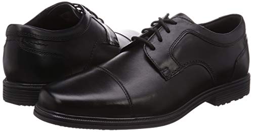 Rockport Taylor Waterproof Cap Toe Business Shoes, Men's, Black, 25.0 cm Wide