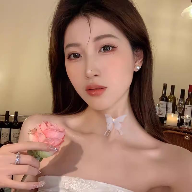 Super Immortal Butterfly Pearl Necklace Women's Light Luxury Clavicle Chain Neck Chain