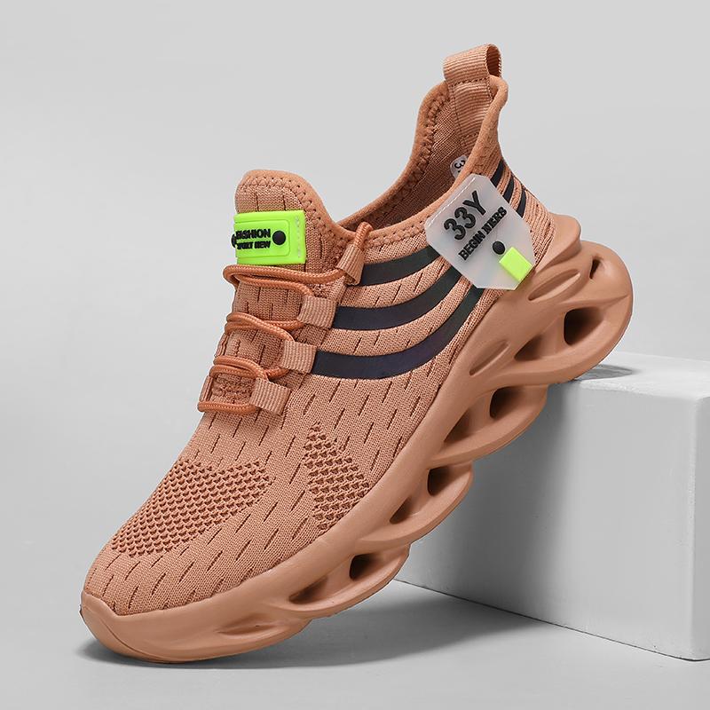 Men's Sneakers Lightweight Mesh Sneakers Running Men's Shoes Summer Breathable Outdoor Hiking Lacing Comfortable Tennis Shoes