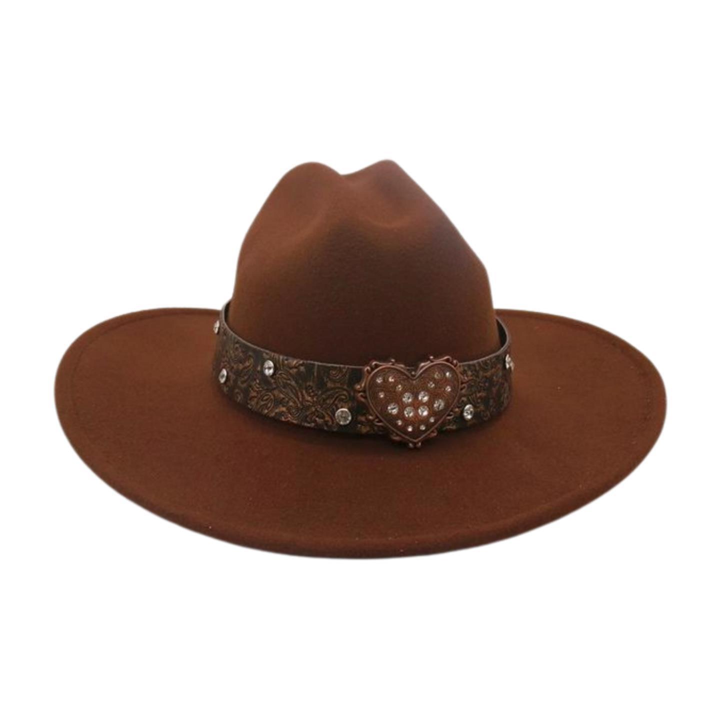 

British Style Model Felt Hat Ancient Ethnic Style Big Brim Woolen Hatbig Love Explosion Jazz Top Hat [one-word top] one size