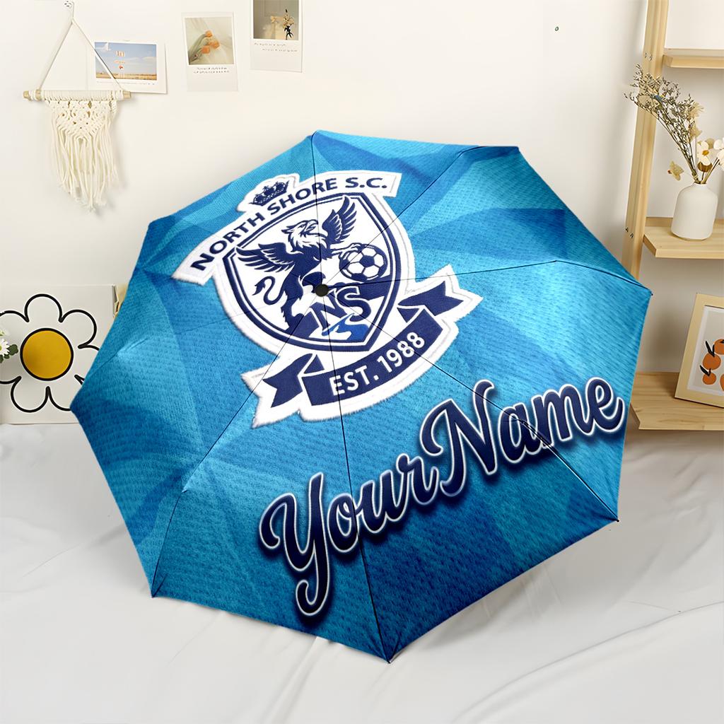 Fc Schalke Personnalisez Votre Nom Parapluie Parapluie Automatique d'Extérieur Parapluie Pliant à 8 Baleines Conception Pliable Essentiel de Voyage À la Mode
