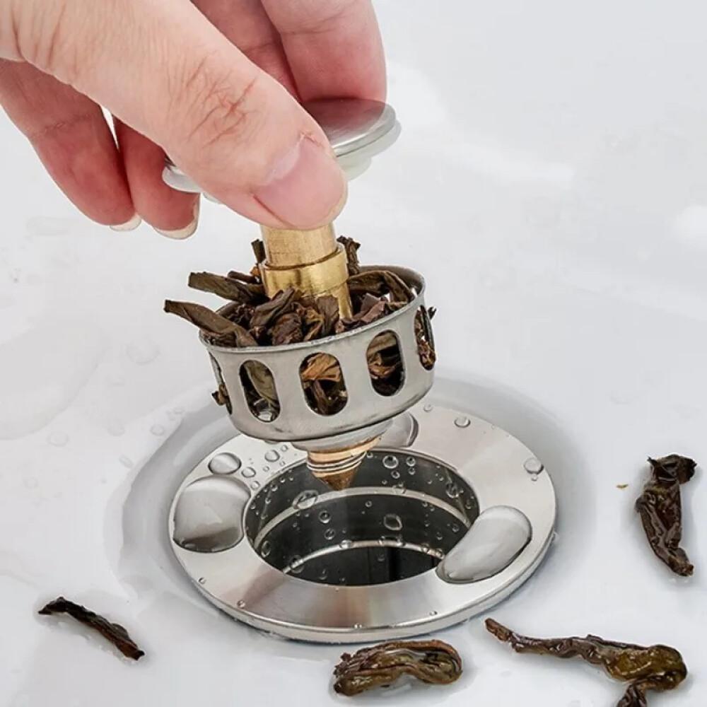 Basin Drains Universal Metal Filter Valve Pop-up Drainer Waste Stopper Bathtub Strainer Plug Hair Catchers Bathroom Accessories