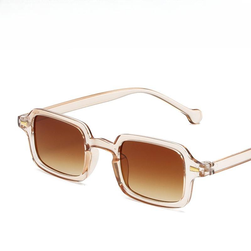 

Fashion Square Sunglasses for Women Latest Retro Rivets Decoration Eyeglasses Men Leopard Blue Sun Eyeglasses Gradient Sunglasses UV400 Glasses