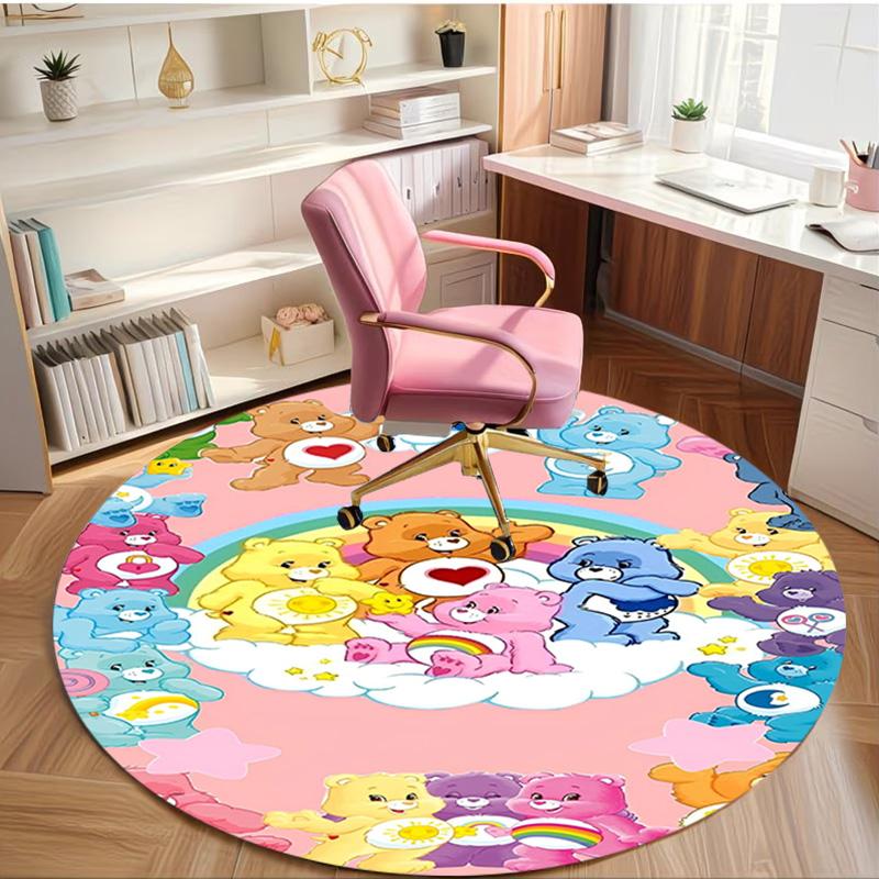 Care Bears Print Round Rug, Washable Floor Carpet, For Entryway Dorm Laundry Room Office Study, Home Decor Birthday Christmas Gift