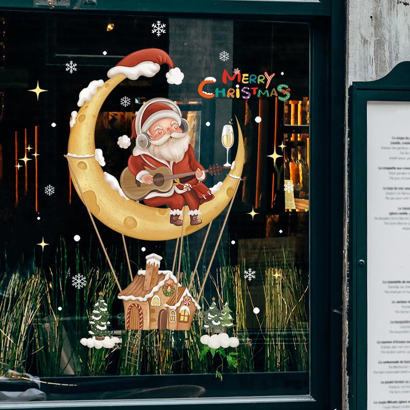 Festive Santa Claus Window Wall Sticker - Christmas Décor