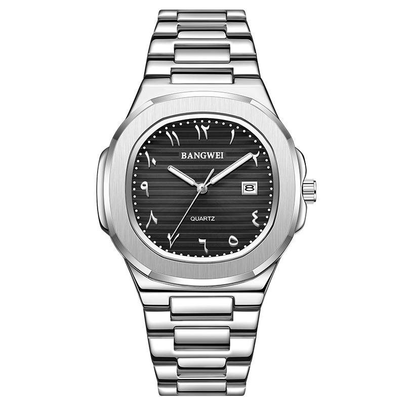 LIGE New Luxury Men Quartz Watches BANGWEI Brand Waterproof Automatic Date Watch Man Stainless Steel Sport Chronograph Watch for Men Clock