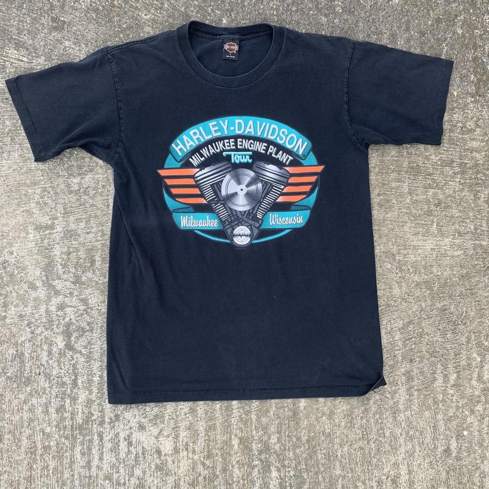 Harley Davidson Vintage Single Stitch Made in USA, Black Graphic T Shirt, Unisex T-Shirt