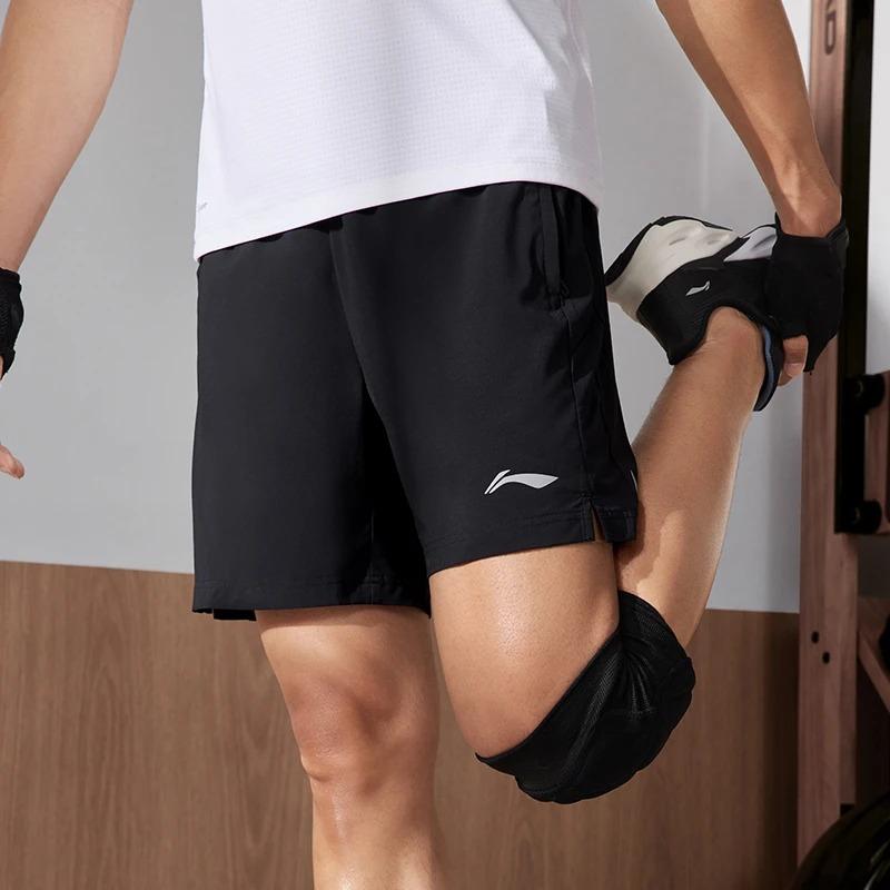 Li-Ning Running Series Solid Quick-Dry Cool Sports Shorts Men Bottoms Black AKST273-1