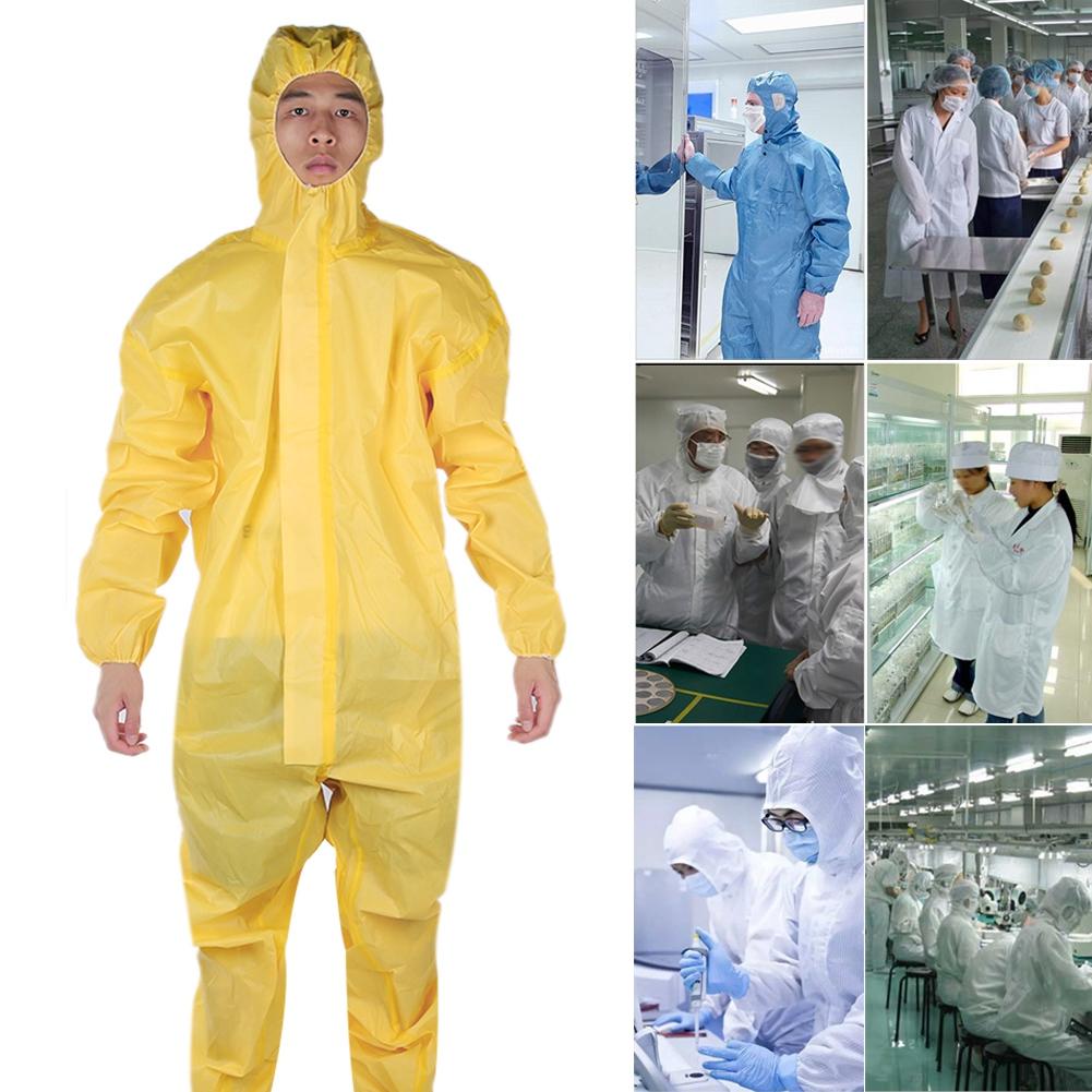 3085T Yellow Protective Coverall Anti Static Chemical Acid Alkali Oil Protection Suit(XXL)