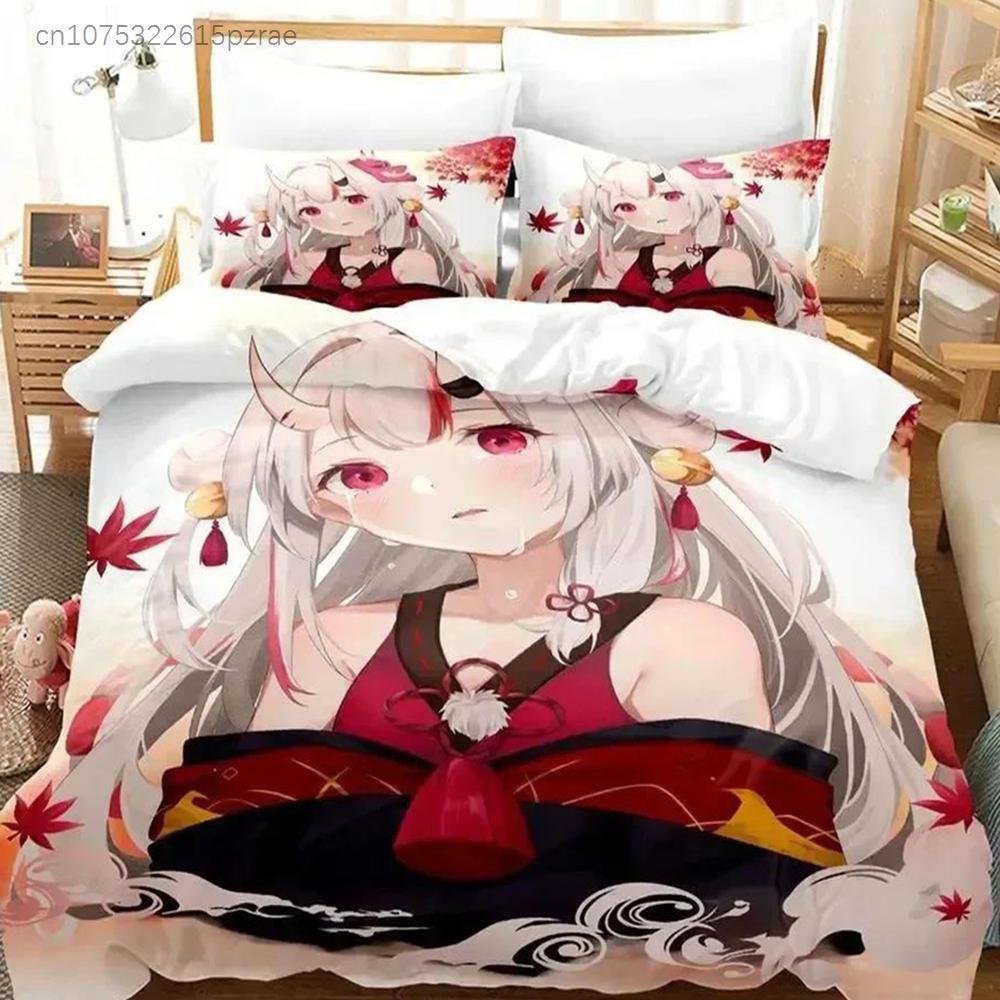 3D Print Anime Nakiri Ayame Bedding Set Bedroom Soft Modern Bedspreads Comefortable Kids Duvet Cover Quilt Cover And Pillowcase