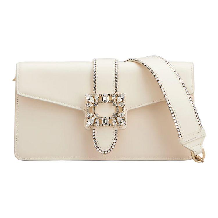 

Roger Vivier Miss Vivier Chain Rhinestone Buckle Leather Clutch Shoulder Bag Women Bags Cream-White RBWANZC0100MU5C019 Box(Basic Set+Box)