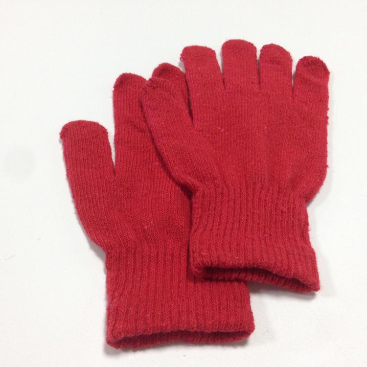 Warm Winter Knit Magic Gloves - Single Color, Five-Finger Design