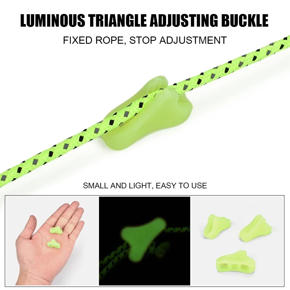 10/20PCS Tent Rope Fastener Adjuster Outdoor Camping Triangle Non-Slip Hiking Rope Buckles Stopper Tools Adjust Rope Accessories