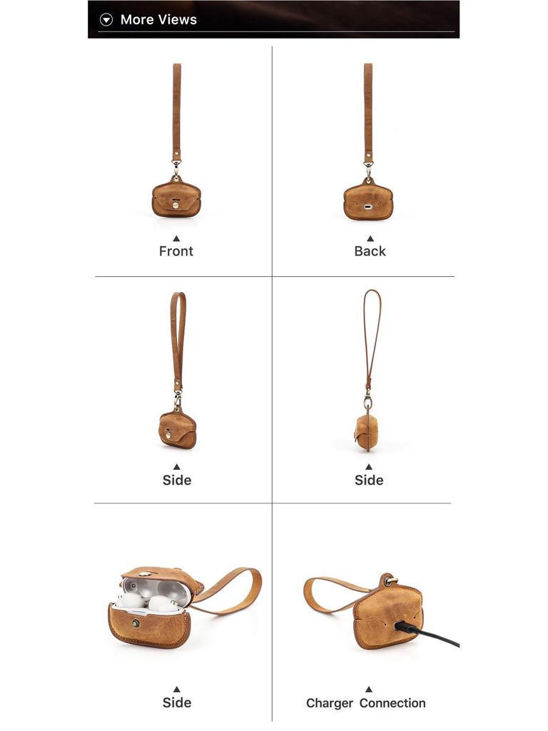 Sony WF-1000XM4 Leather Protective Case with Lanyard for Bluetooth Earphones