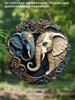 2D Plane Hanging Decorative Signs, Interior Wall or Door Decoration, Garden Decoration, Two Elephant Pattern, Interesting Gifts for Family and Friends