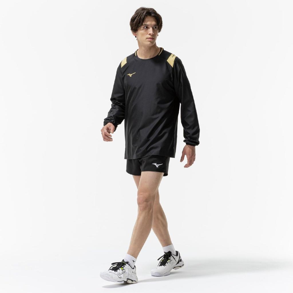 Volleyball wear BASIC short-sleeved training top V2MEC531 Unisex Black x Gold L