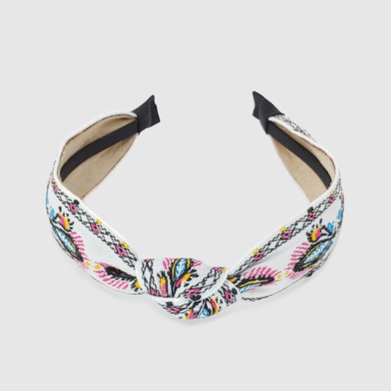 LALA Imported Lace Ethnic Hairband - WHITE
