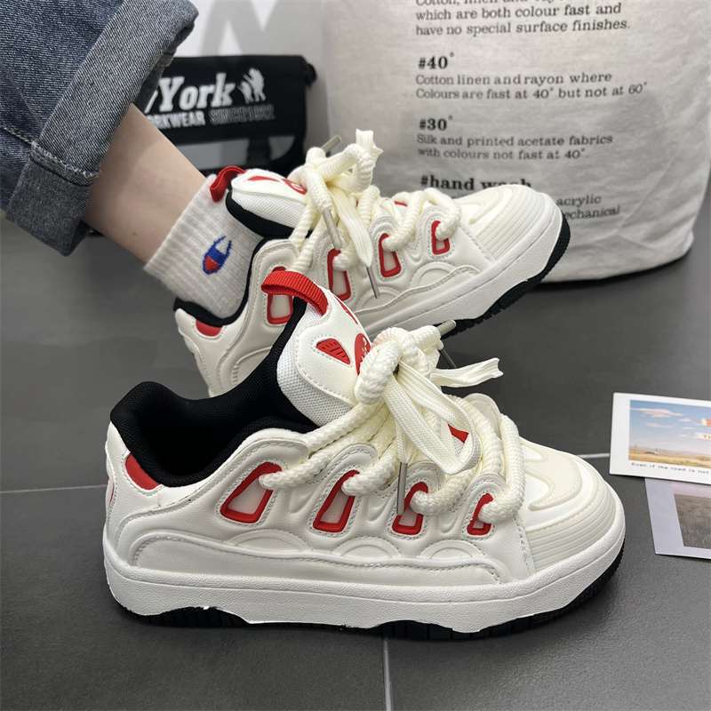 Guochao Niche High-end Little White Shoes Female Chic Street Student Couple Ins Versatile Casual Sports Bread Shoes