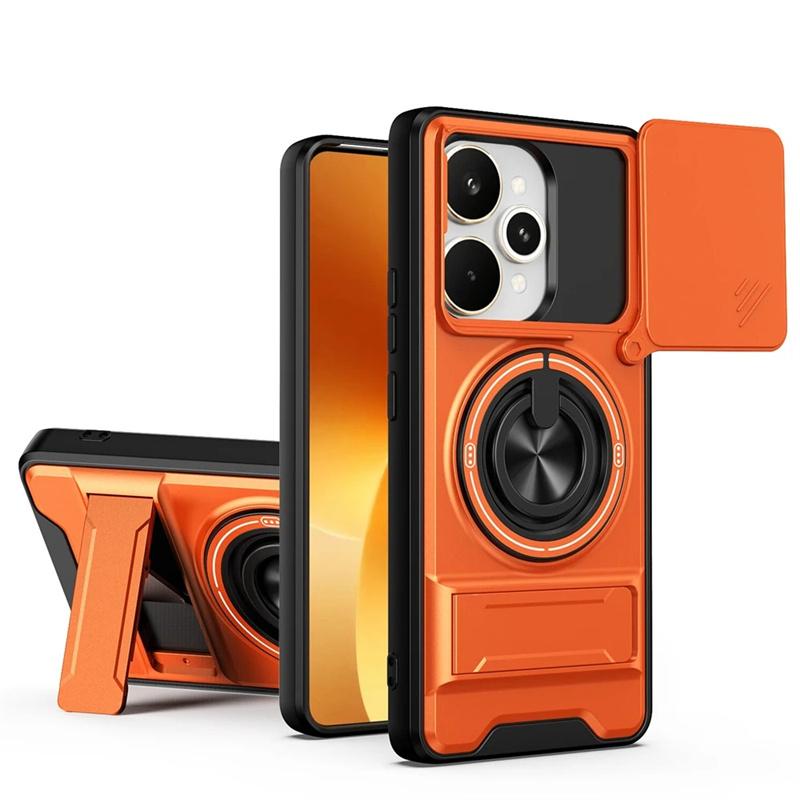 Для Realme 15 15T 15 Pro Чехол Защита Камеры Вертикальная Подставка 360° Кольцо Магнитный Чехол Всесторонний Ударопрочный Чехол Для Realme 15 Pro Корпус Телефона