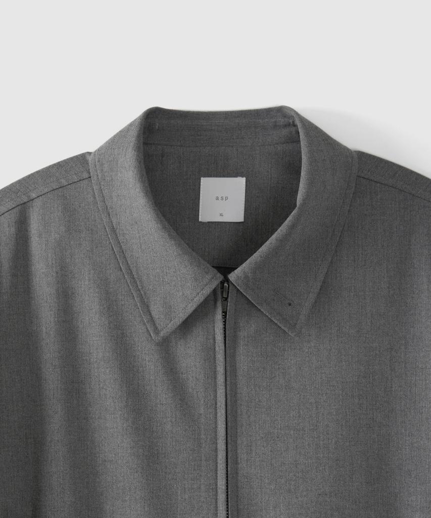 Asp Wide Wool Blouson - Mid Grey
