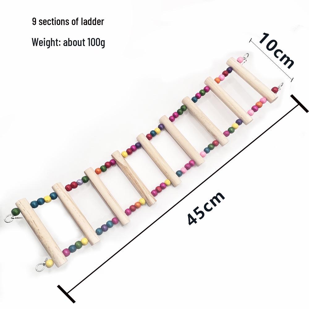 Colorful Bird Toys: Swing, Ladder, and Perch Set for Bird Cages