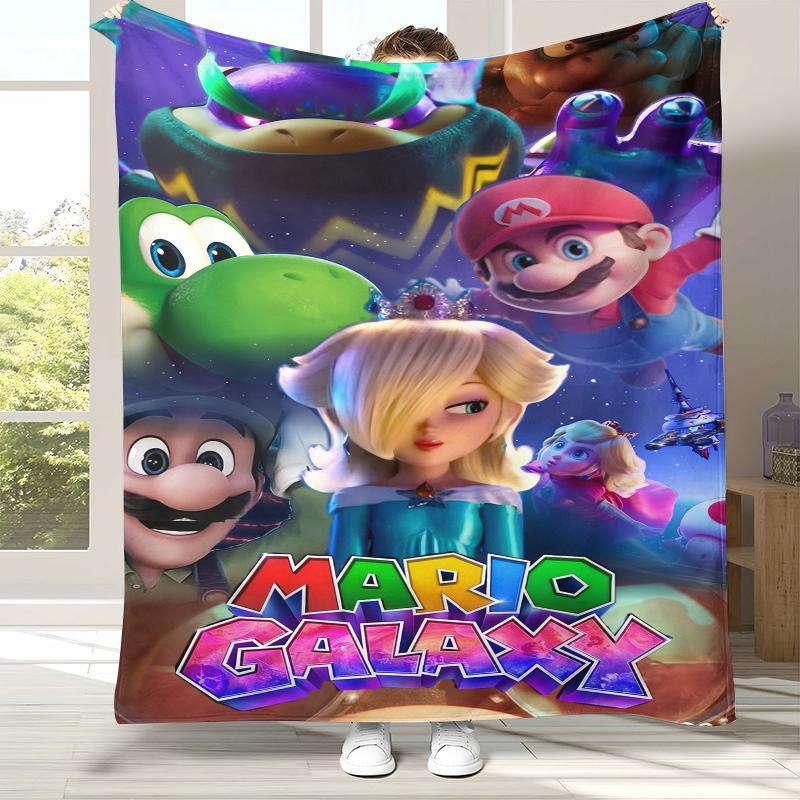 

Retro M-Mario Bros Game Cartoon Flannel Blanket,Ultra Soft Warm Plush Throw for Home Bedroom Bed Sofa Cover Camping Picnic gift 75x90cm