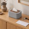 Plastic Tissue Box Cover Modern Holder  Spring Loaded Napkin Dispenser with Remote Foldable Paper Control Storage Tray for Coffee Table  Home
