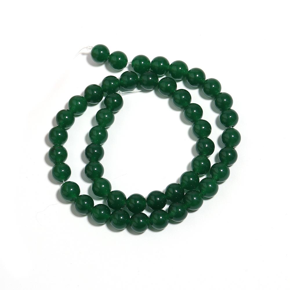 Natural Stone Beads 4 6 8 10 12 mm Dark Green Chalcedony Jade Round Loose Spacer Beads For Jewelry Making DIY Bracelets Necklace