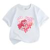 Kids Boys Girls 100% Cotton Crew Neck Short Sleeve T-Shirt, Cute Pink Pony Print Casual Comfortable Tee for Daily Wear, Lightweight Breathable Summer