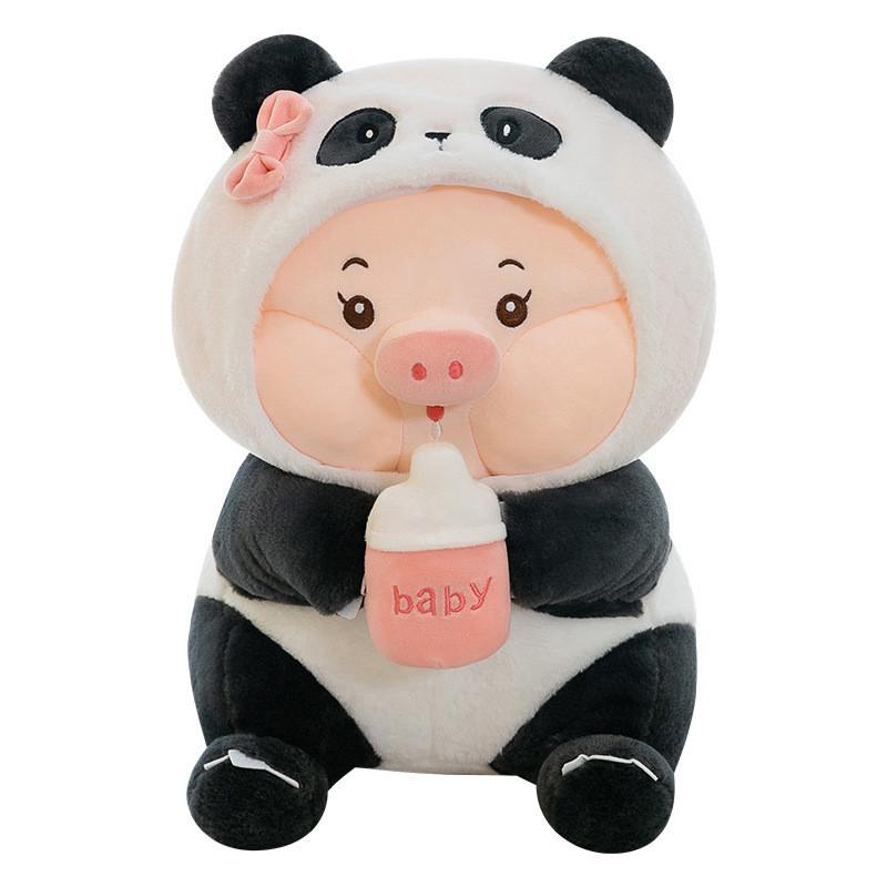 Lotso Bottle Pig Plush Animal Doll Pillow With Blanket For Travel Bedroom And