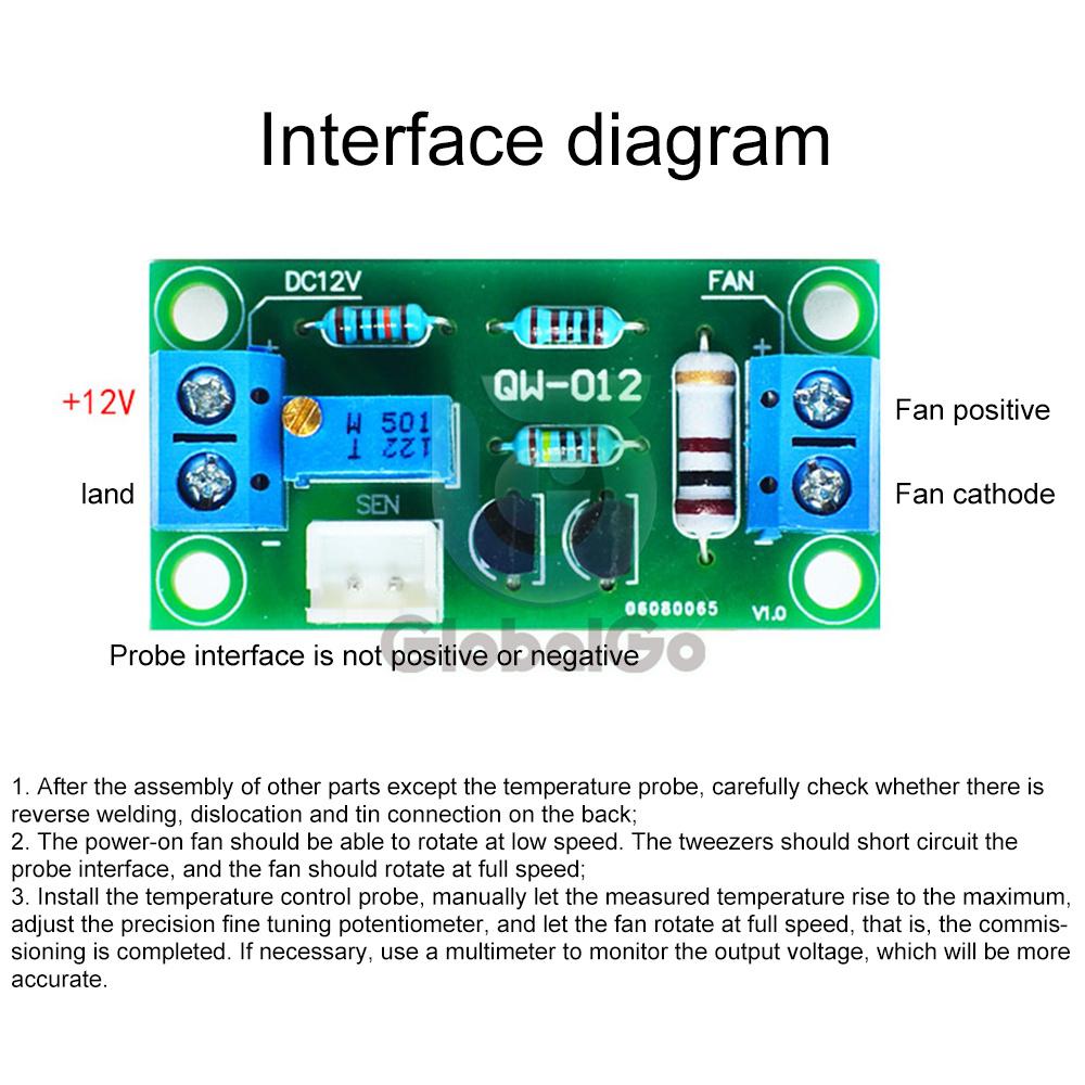 DC 12V Automatisches Lüfter-Temperaturregelungsmodul Controller-Kits Mit Sonde Für Computer-Leistungsverstärker
