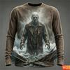 Halloween Zombie T-shirt tops Autumn winter Men's Long sleeved Tshirt Polyester Graphic Halloween Gift T-shirt for men y2k clothing
