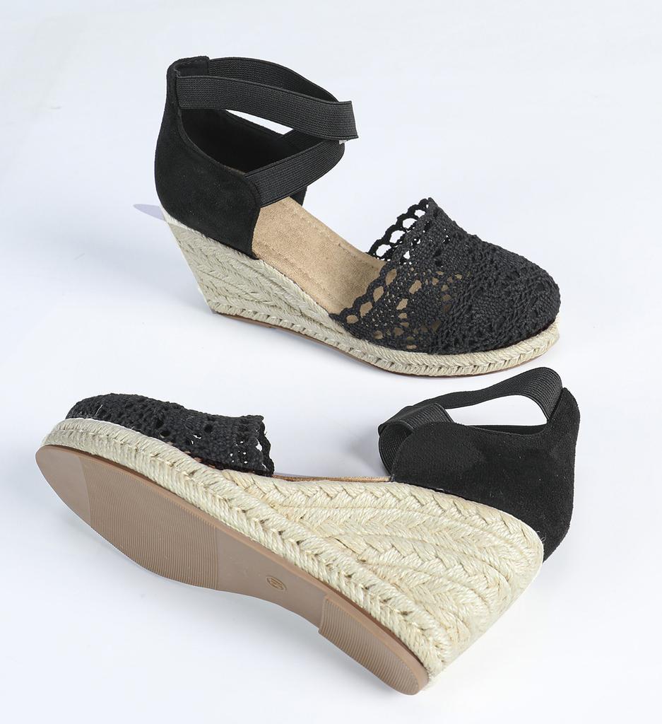  women espadrilles Wedges Sandals Shoes mesh High Heels Shoes Ankle Strap modern Sandals Platform Casual comfort pumps