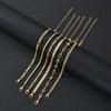 6Pcs/Set Gold Color Twisted Cuban Chain Anklet Set For Women Fashion Summer Colorful Zircon Anklet Beach Party Jewelry Gifts New