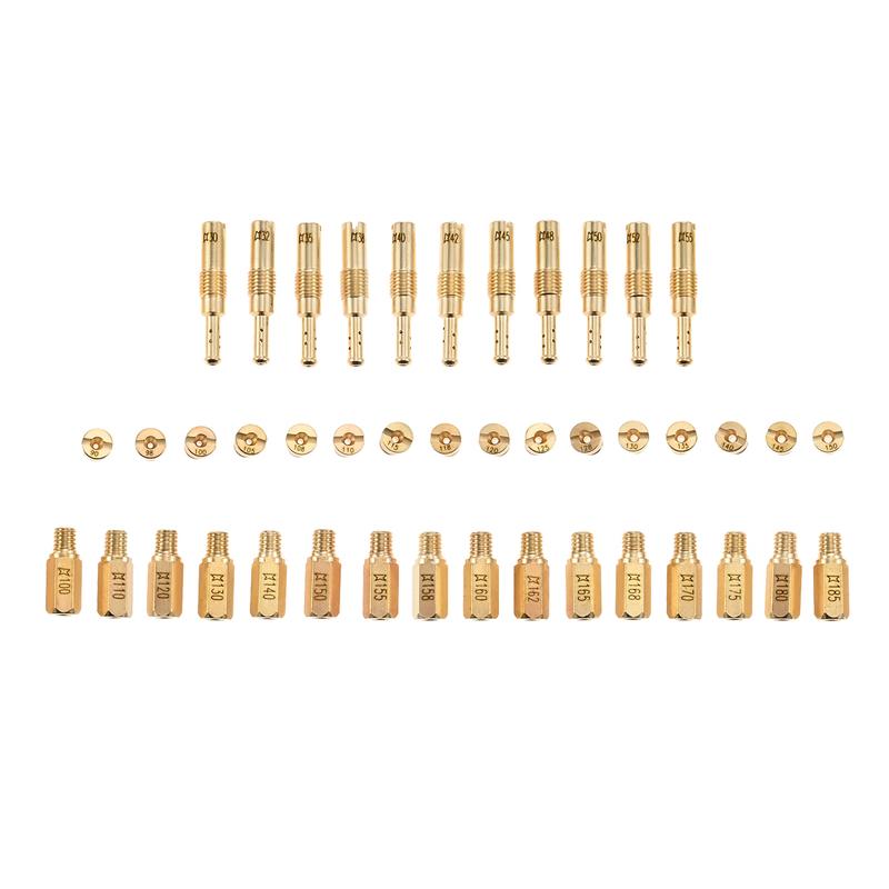 43Pcs 99101-357 Carburetor Jet Kit Include 16 Small Round Main Jet+16Hex Main Jet+11Pilot Slow Jet for Nibbi Keihin Carb Jet Set