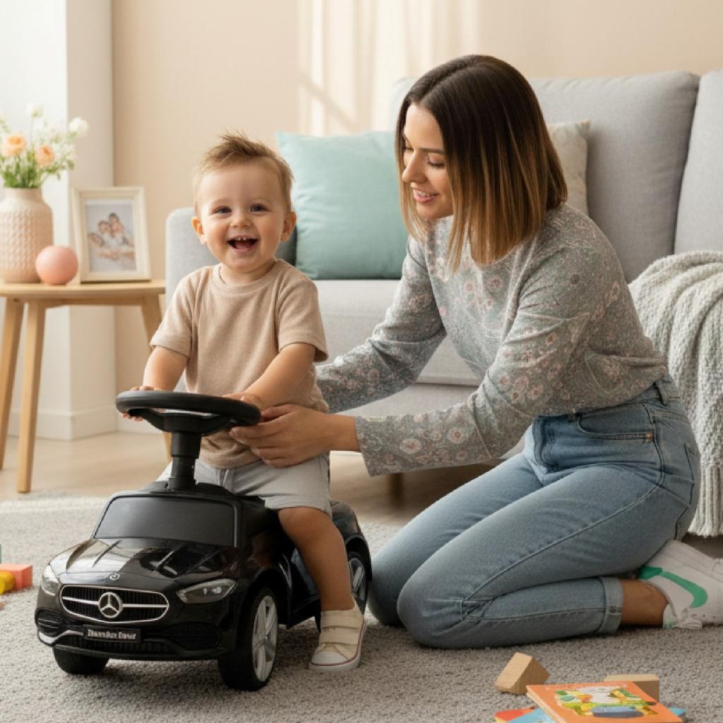 Jeździk Pchacz Chodzik Dla Dzieci Mercedes C-Class Czarny Sun Baby