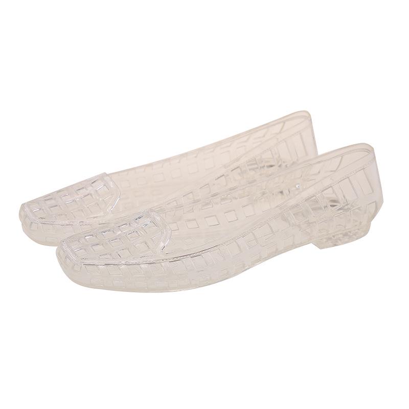 Korean-Style Low-Cut Crystal Flat Sandals & Slip-On Jelly Shoes with Square Toe