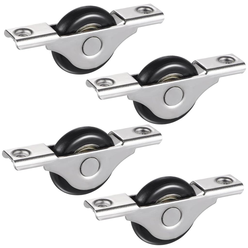 4pcs Sliding Door Wheel Roller for Cabinets Wardrobes Durable Pulley Track Rail with Smooth Action Replacement for Closet Doors Lightweight Compact