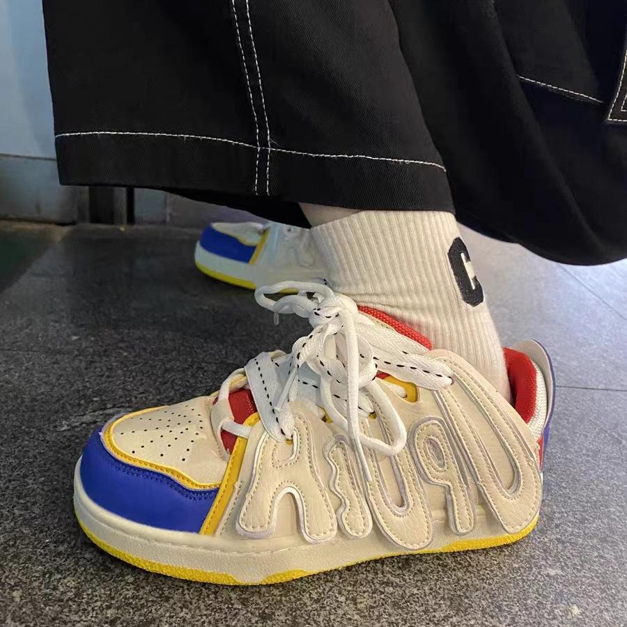 

Новые цветные туфли в стиле Ins с надписью «Хлеб», женская обувь, мужская обувь в стиле ретро, ​​повседневная обувь для пар 39