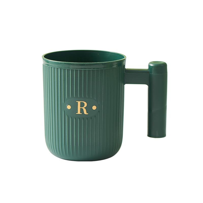 

Утолщенные Вертикальные Полосы Легкая Роскошь Пара Может Вставить Зубную Щетку Студенческие Чашки для Мытья 401-500ml темно-зеленого