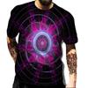 Geometric Shape Creative Design Colorful Vortex 3D Printed T-shirt Casual Street Men's T-shirt