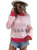 Autumn and winter new women's knitted sweater women's splicing pullover women's loose sweater women