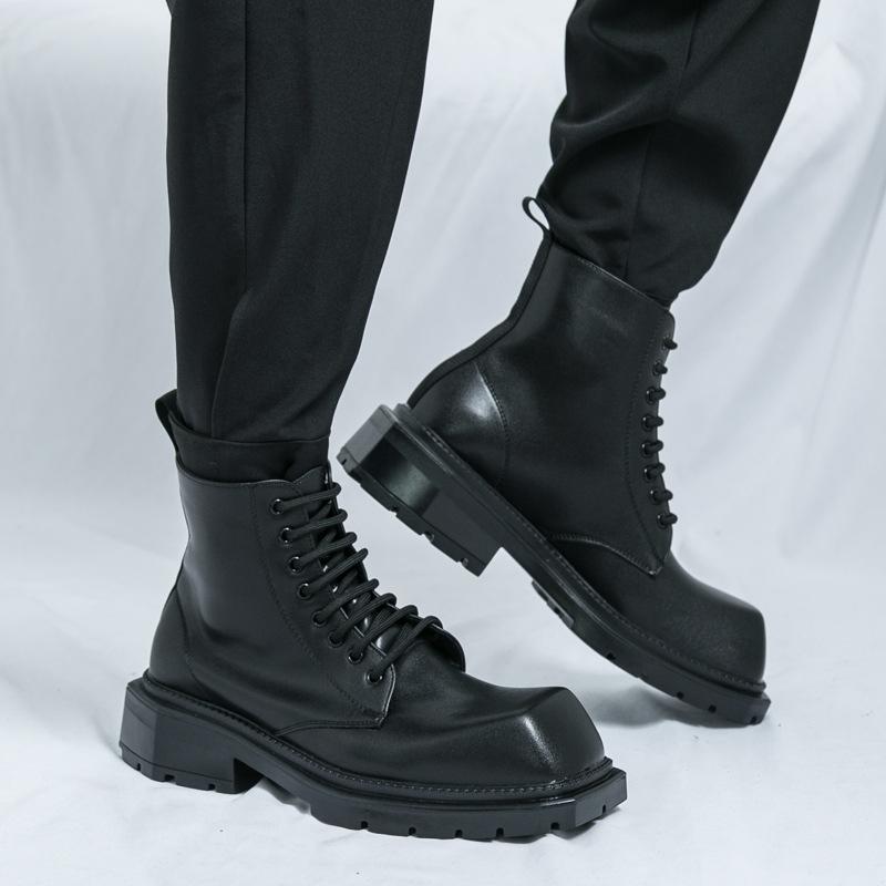 Übergröße Martin Stiefel Herren Herbst High-Top Casual Britische Lokomotivschuhe Retro Trendmarke Erhöhend Großer Kopf Lederstiefel