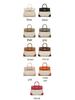 Lychee Grain Cowhide Canvas Color Block Women's Handbag - Large Capacity Shoulder & Crossbody Bag