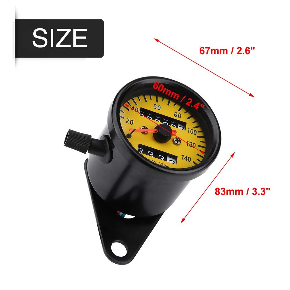 Bike Speedometer Universal - Qiilu Motorcycle Odometer Speedometer Gauge with Indicator 60mm Mini Speedometer Mechanical Bike Meter